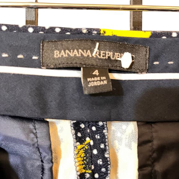 Banana Republic Sloan Floral Ankle Sunflower Pants Chino Navy Yellow - Picture 4 of 12